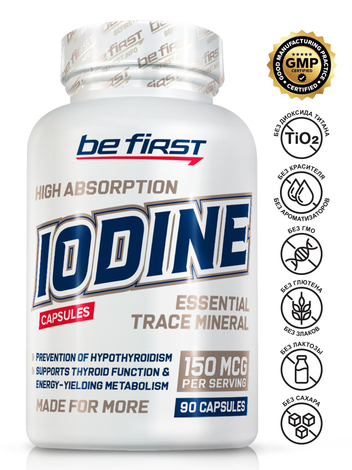 Be First Iodine (йод / йодказеин) 90капсул