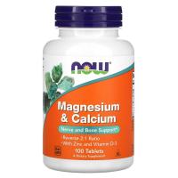 NOW Magnesium & Calcium 100tabs