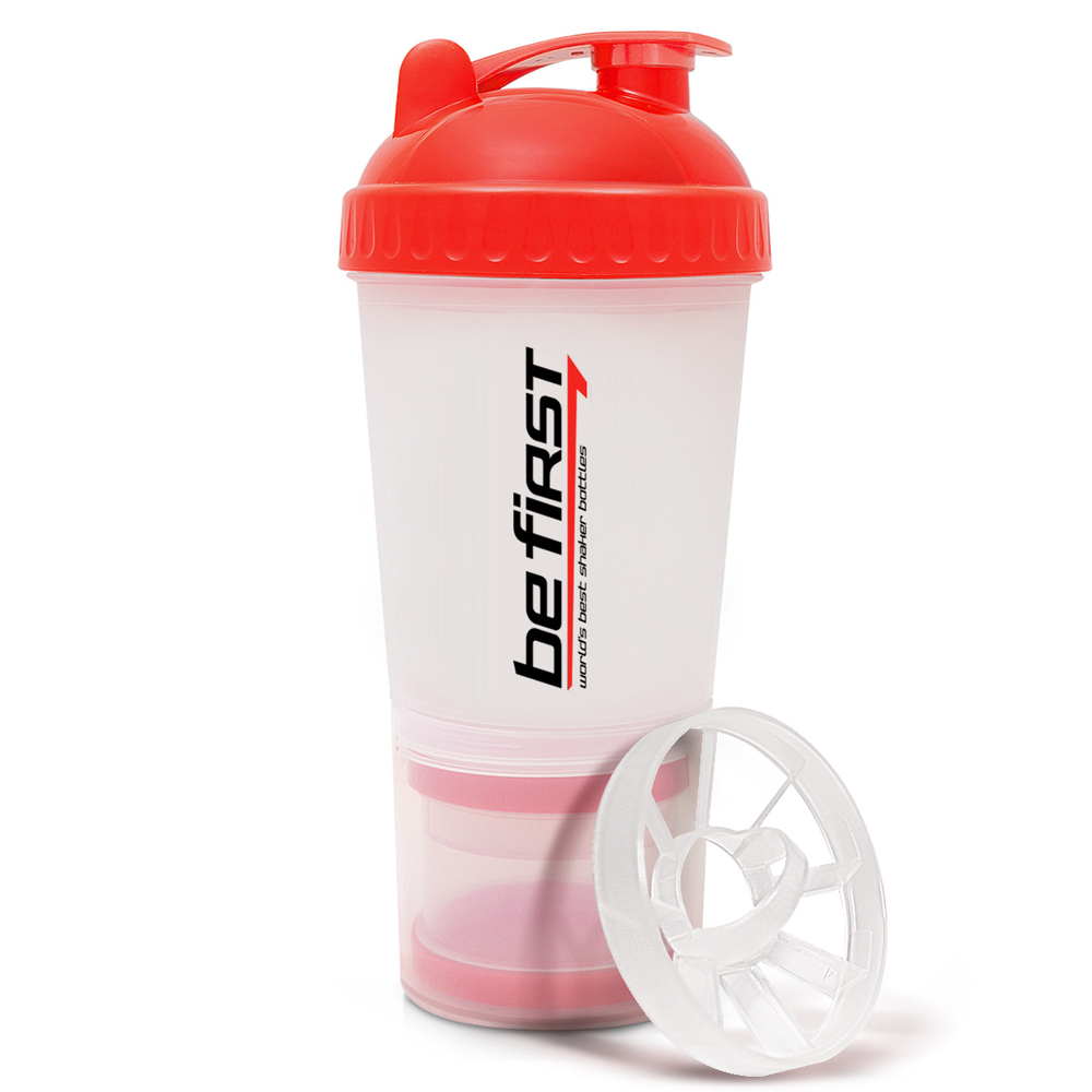 Be First Спортивный шейкер 3-в-1 600мл TS1323 (Красный)