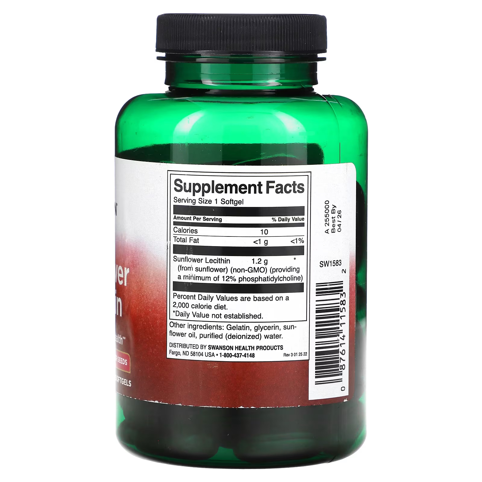 Swanson, Sunflower Lecithin 1,200mg 90 Softgels