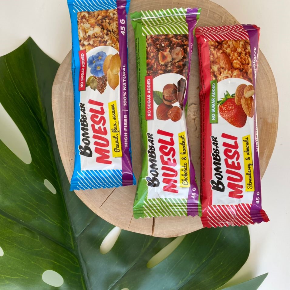 Bombbar Батончики-мюсли 45гр