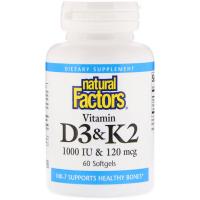 Natural Factors Vitamin D3 K2 60softgels