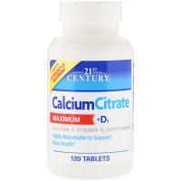 21st Century Calcium Citrate Maximum D3 120tabs