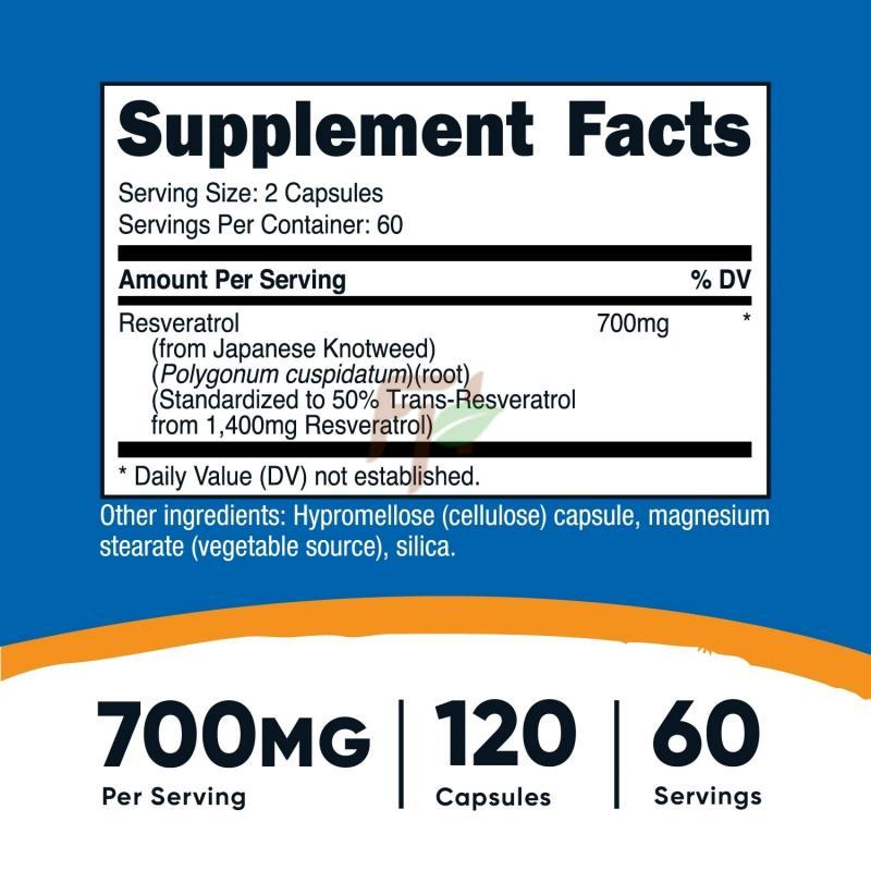 Nutricost Resveratrol 700mg 120 Caps