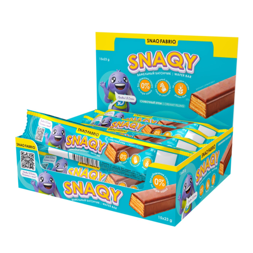 Snaq Fabriq Батончик вафельный глазированный с начинкой 23г Сливочный крем
