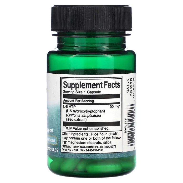 Swanson Ultra 5-Htp Extra Strength 100mg 60 Caps