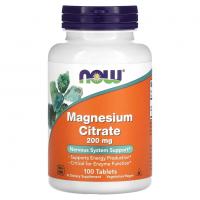 NOW Magnesium Citrate 200mg 100tabs