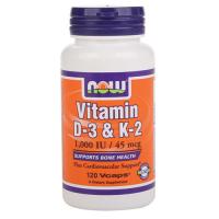 NOW Vitamin D-3 & K-2 120vcaps