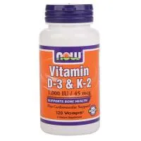 NOW Vitamin D-3 & K-2 120vcaps