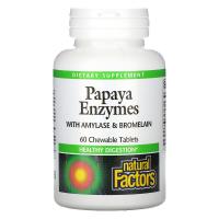 Natural Factors Papaya Enzymes 60 chewable tablets