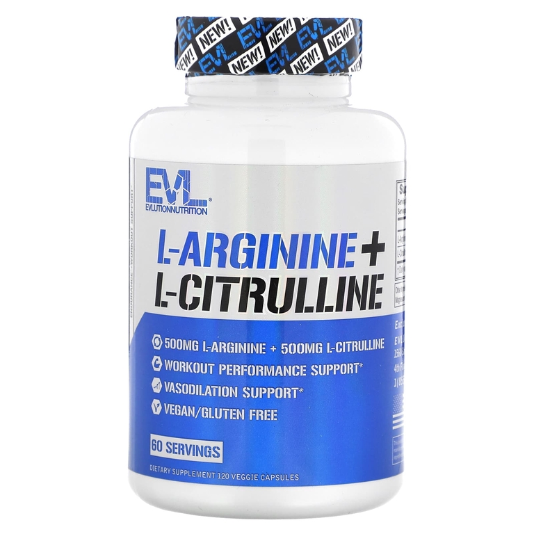 EVLution Nutrition L-Arginine-L-Citrulline 120vcaps