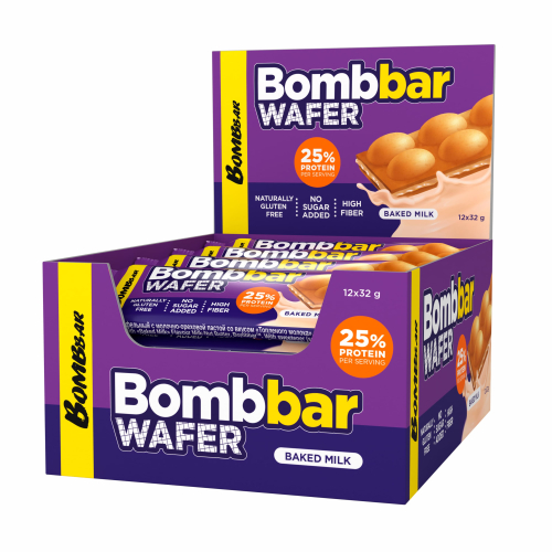 Bombbar Протеиновая вафля 32гр Топленое молоко