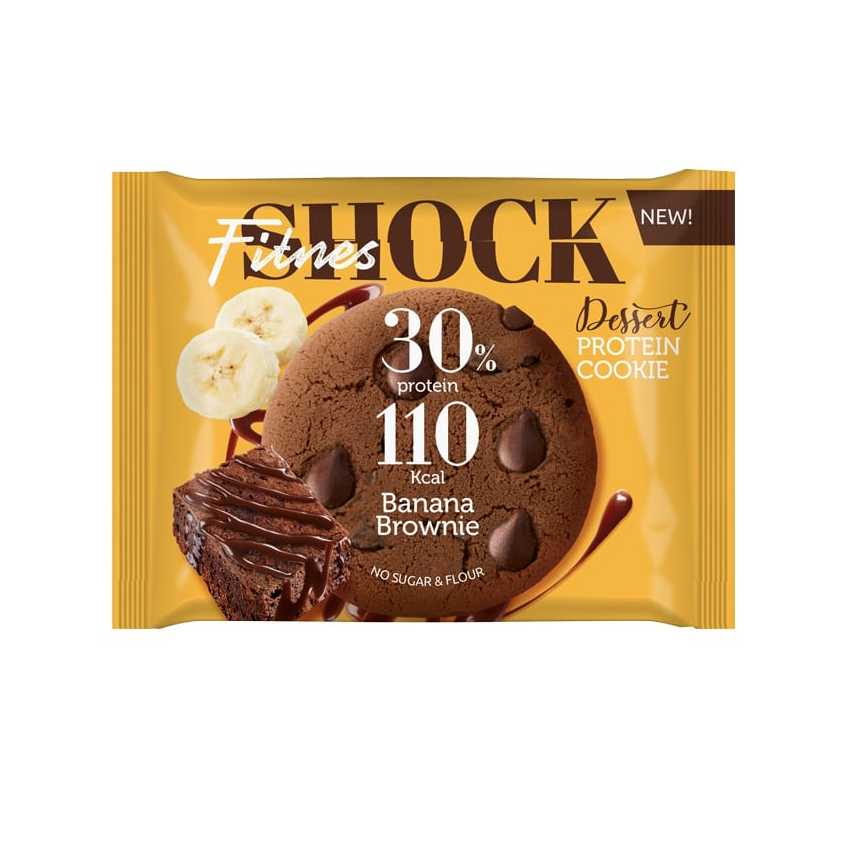 Fitnes Shock Печенье Dessert 35гр Банановый брауни
