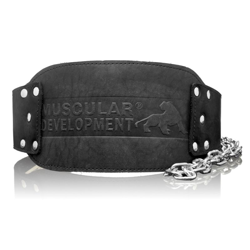 MD Ремень кожаный для тяги с цепью (широкий)