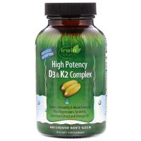 Irwin Naturals High potency D3 & K2 Complex 60 liquid softgels