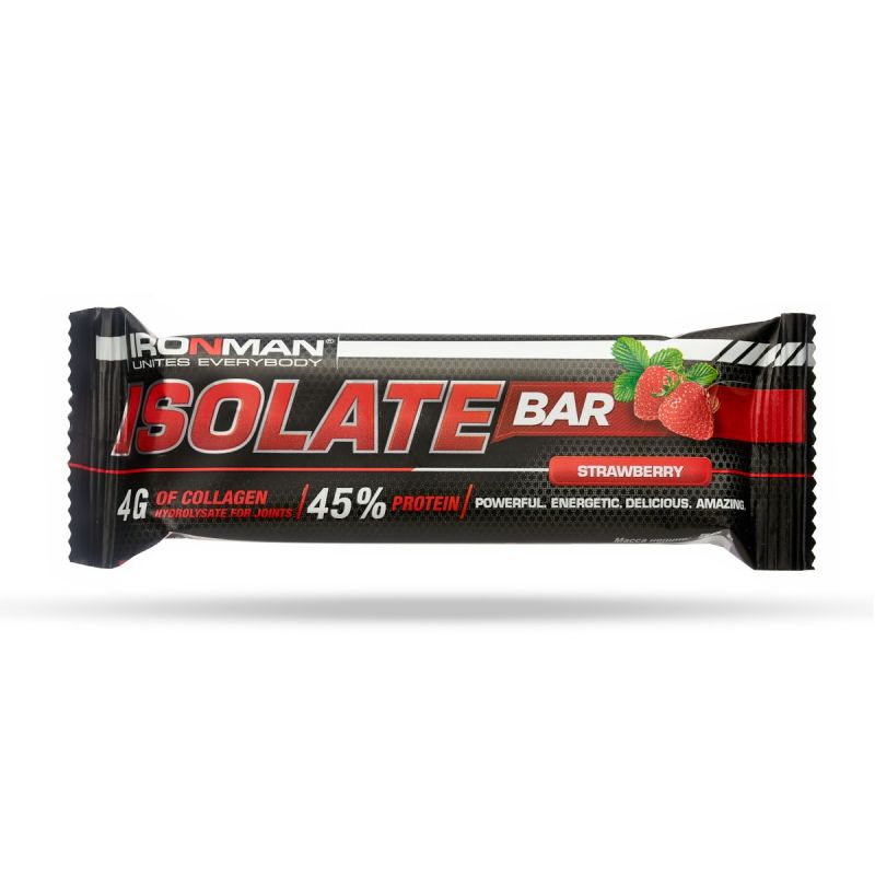 Ironman Isolate Bar 50г Клубника/темная глазурь