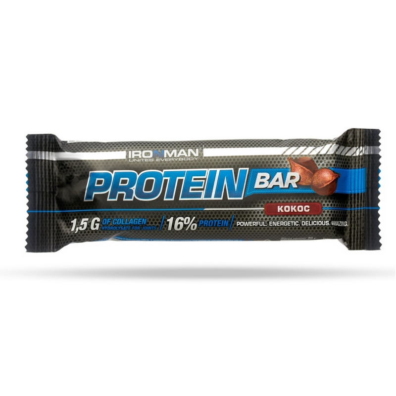 Ironman Protein Bar 50g Кокос/темная глазурь