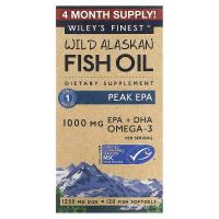 Wiley's Finest Wild Alaskan Fish Oil 1000mg 120 fish softgels