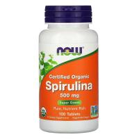 NOW Certified Organic Spirulina 500mg 100tabs