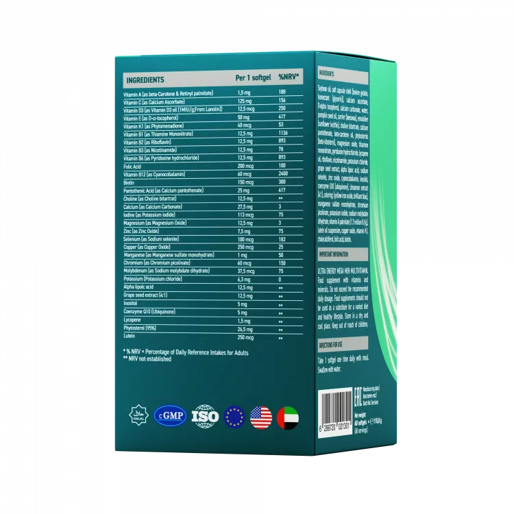 UESUPPS Mega Man Multivitamin Ultra Energy 60softgels