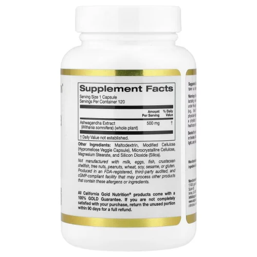 California Gold Nutrition Ashwagandha Extract 500mg 120vegcaps