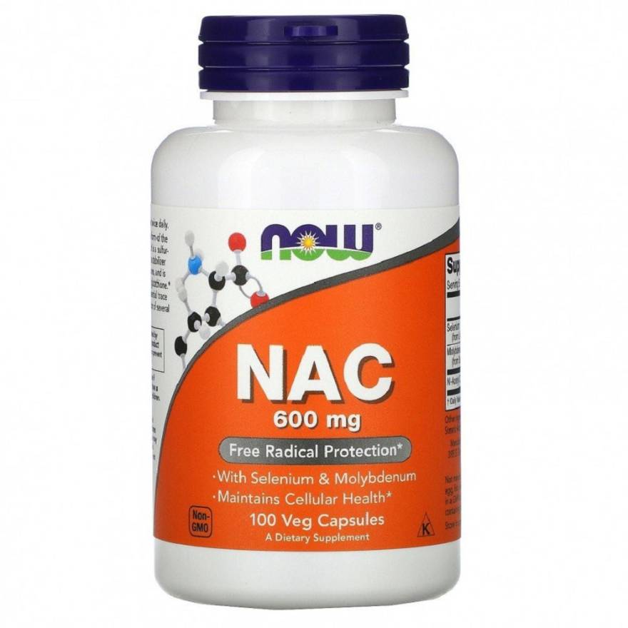 NOW NAC Ацетил Цистеин 600mg 100vcaps