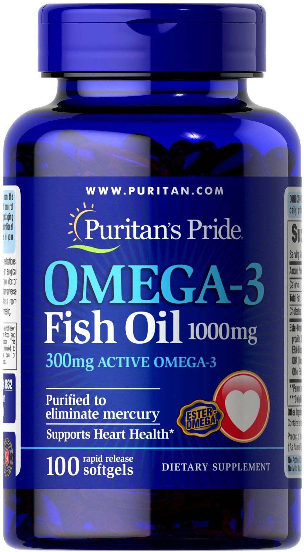 Puritans Pride Omega 3 Fish Oil 1000mg 100softgels