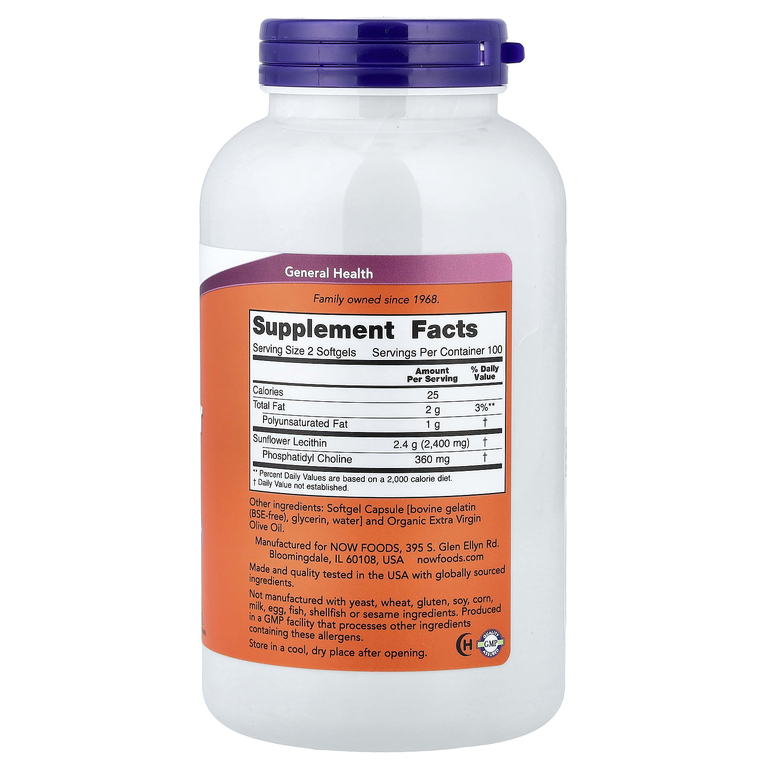 NOW Sunflower Lecithin 200sgels