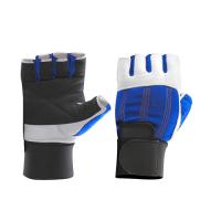 Be First Перчатки для фитнеса с фиксатором (бело-синие)