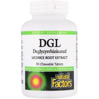 Natural Factors DGL Deglycyrrhizinated Licorice Root Extract 90 Chewable tablets