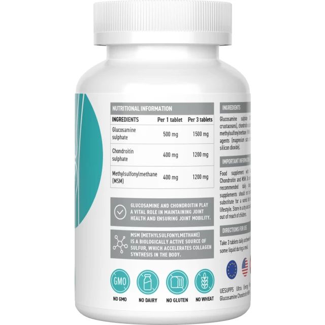 Ultrasupps Glucosamine & Chondroitin & MSM 60 tabs