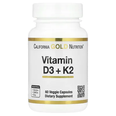 California Gold Nutrition Vitamin D3+K2 60vcaps