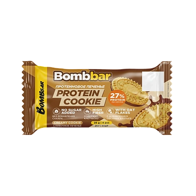 Bombbar Печенье с какао неглазированное с начинкой 25г
