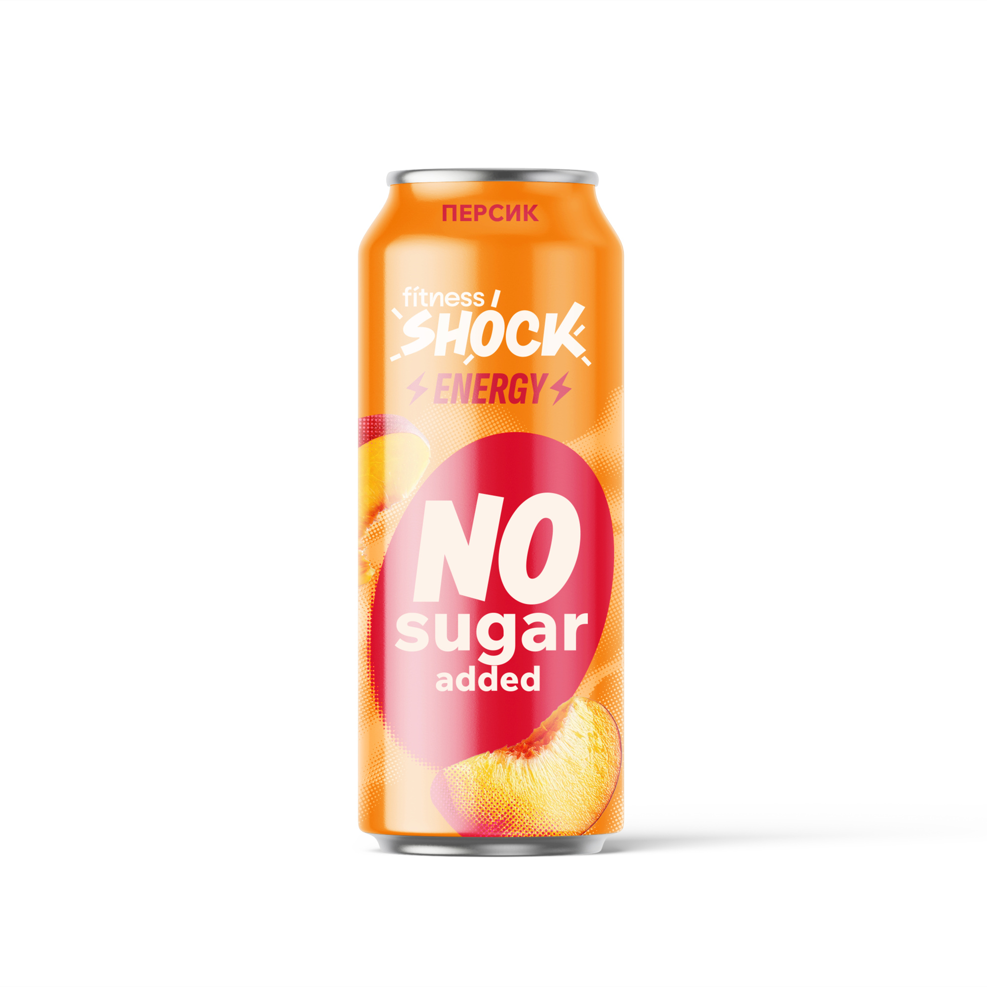 FitnesShock Напиток безалк. тонизирующий  газированный 450мл Персик
